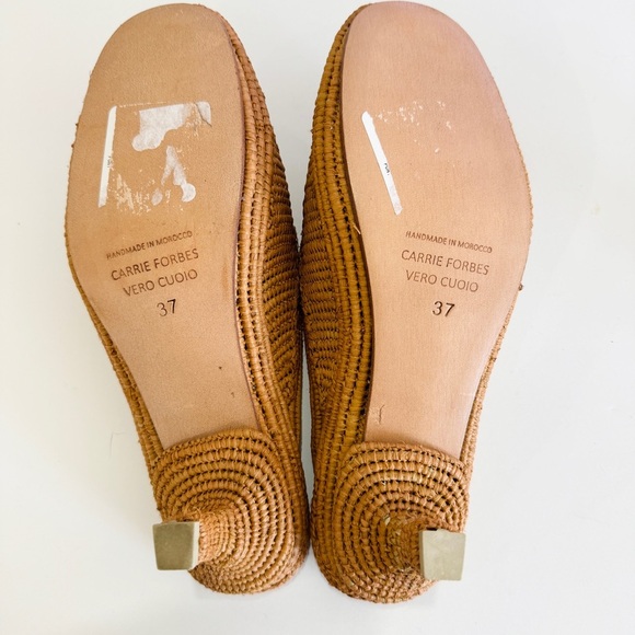 CARRIE FORBES Port Raffia Kitten-Heel Slide Sandals NEW - Picture 7 of 8